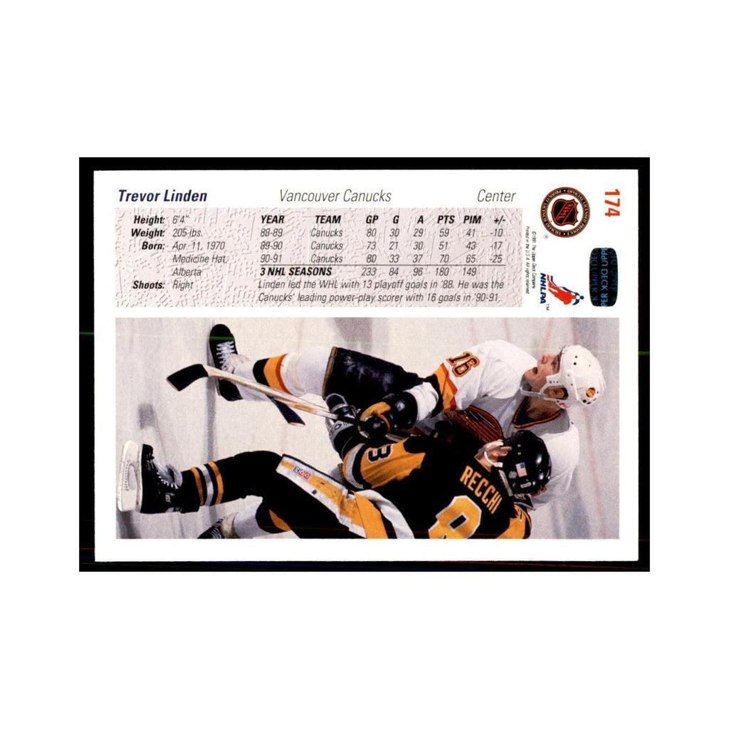 1991 Upper Deck Trevor Linden Hockey Cards #174