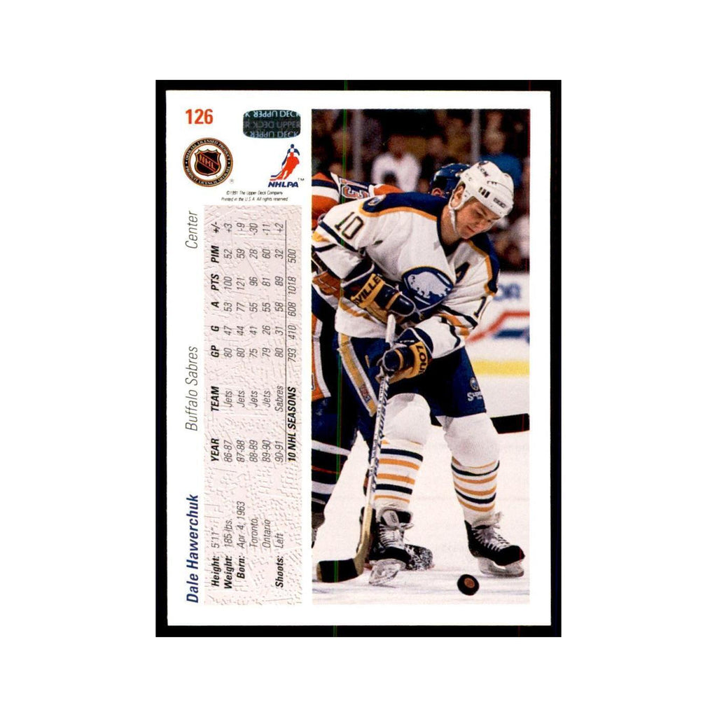 1991 Upper Deck Dale Hawerchuk Hockey Cards #126