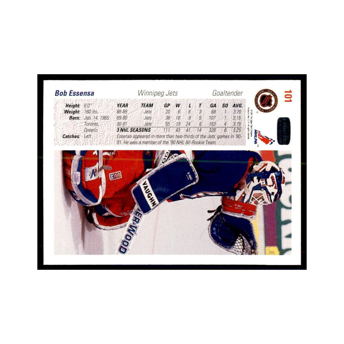 1991 Upper Deck Bob Essensa Hockey Cards #101