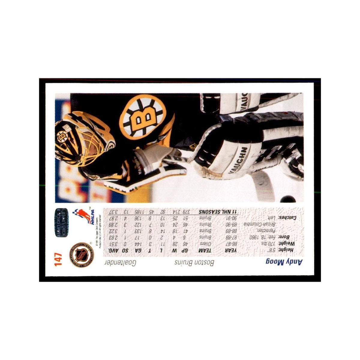 1991 Upper Deck Andy Moog Hockey Cards #147