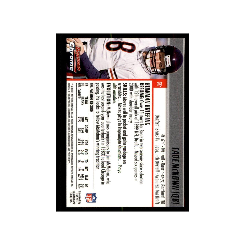 2001 Bowman Chrome Cade McNown Football Cards #19