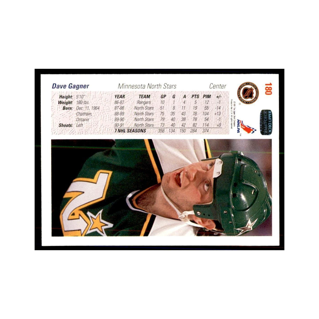 1991 Upper Deck Dave Gagner Hockey Cards #180