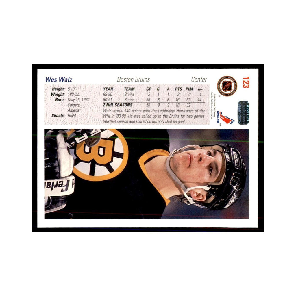 1991 Upper Deck Wes Walz Hockey Cards #123