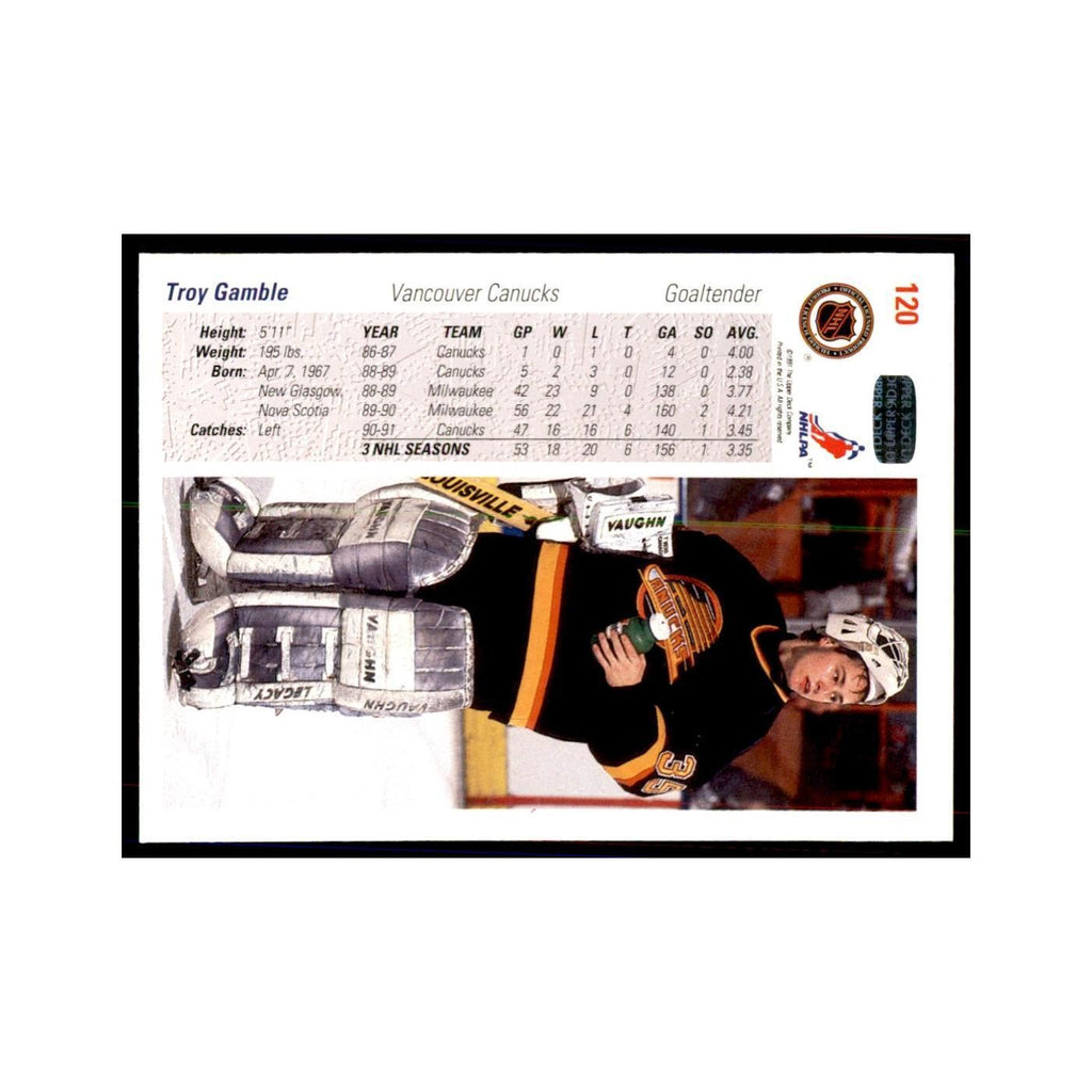 1991 Upper Deck Troy Gamble Hockey Cards #120