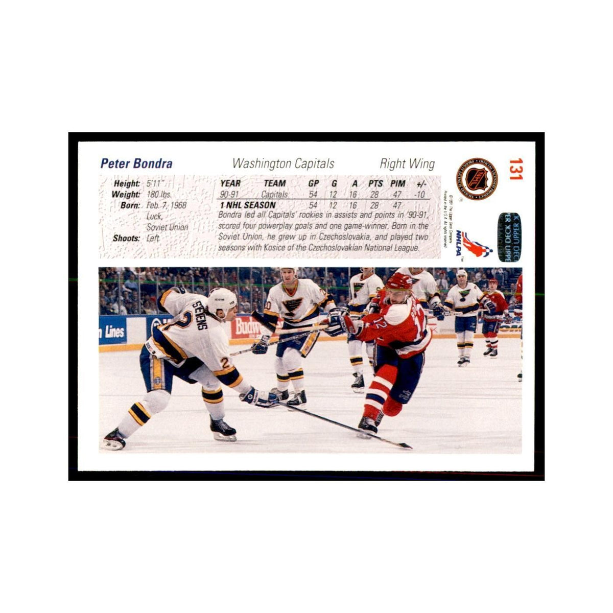 1991 Upper Deck Peter Bondra #131