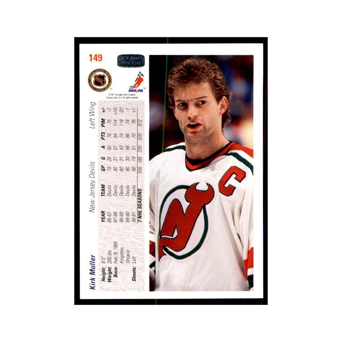 1991 Upper Deck Kirk Muller Hockey Cards #149