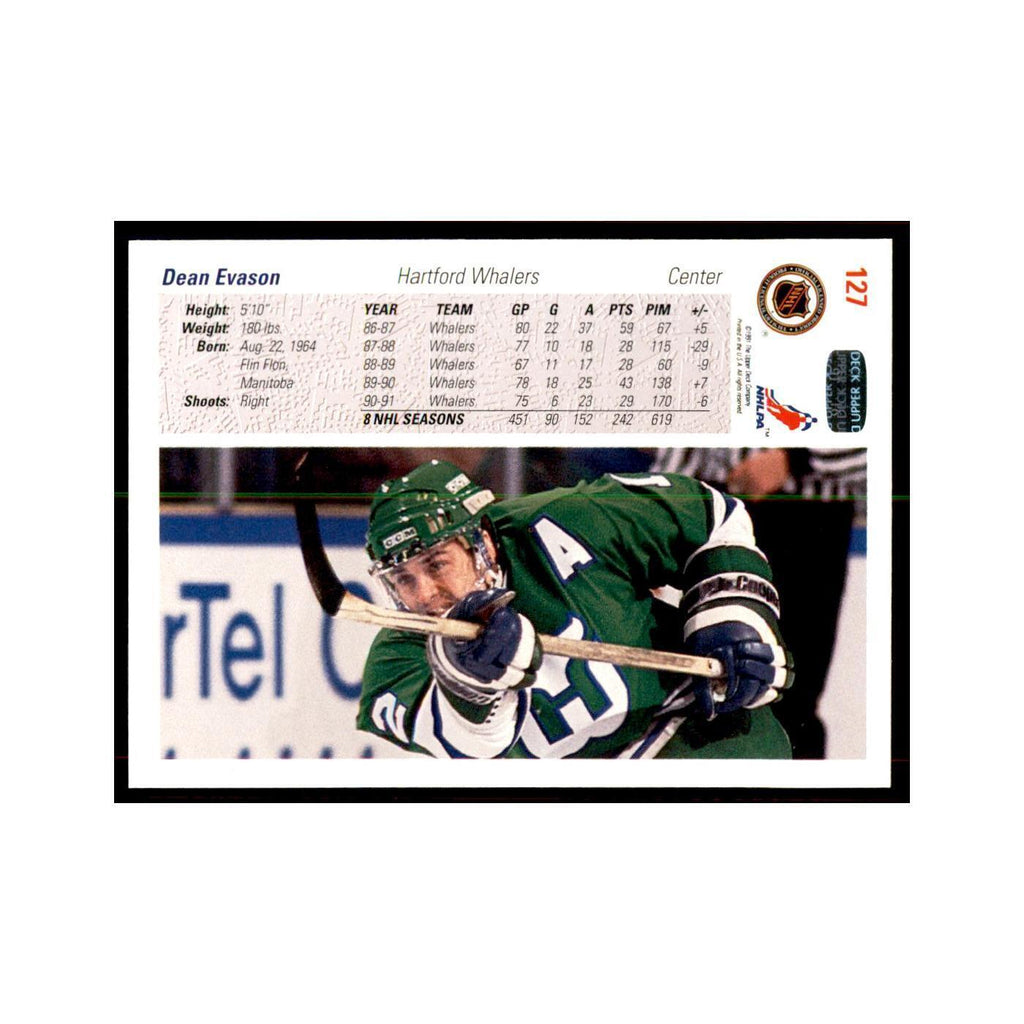 1991 Upper Deck Dean Evason Hockey Cards #127