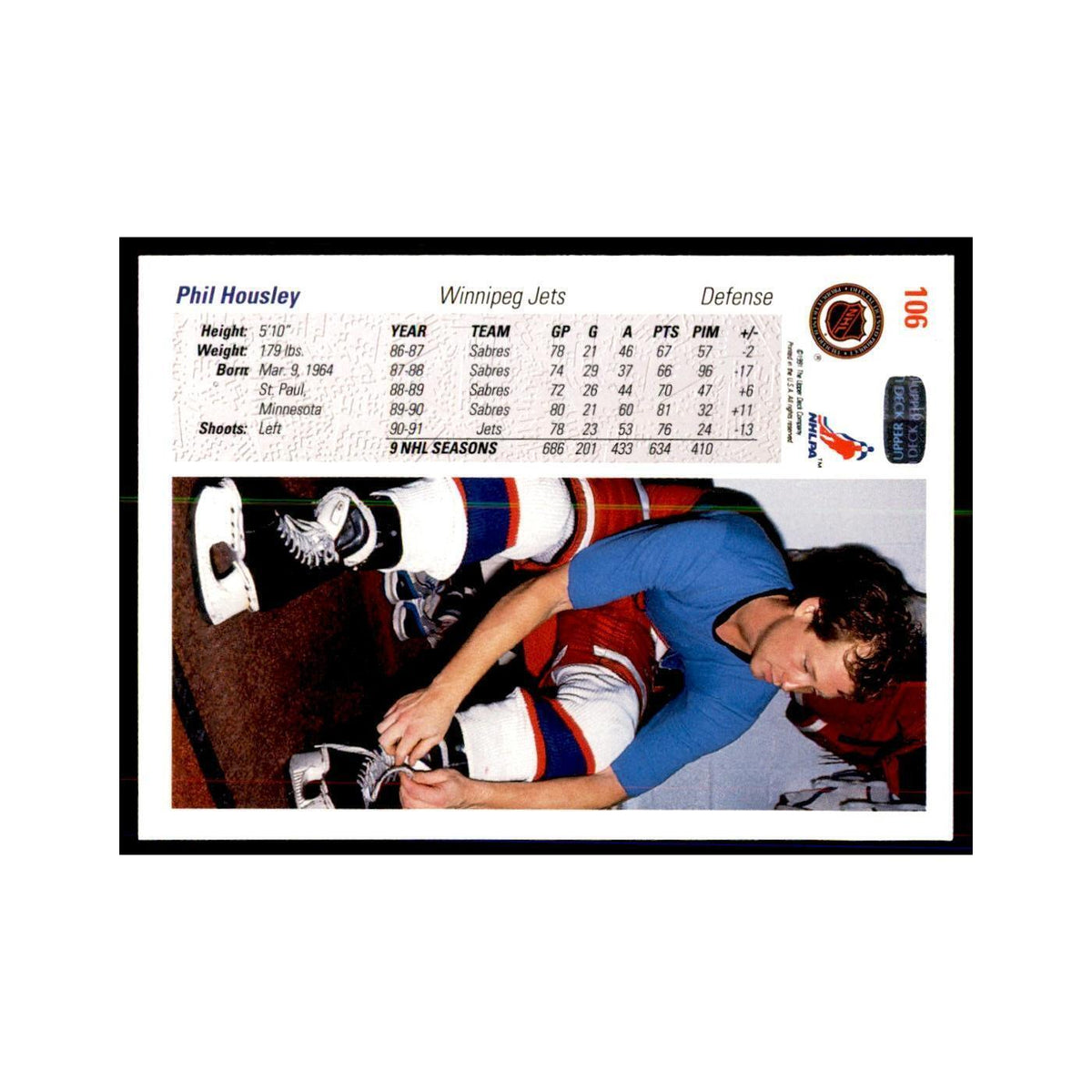 1991 Upper Deck Phil Housley Hockey Cards #106