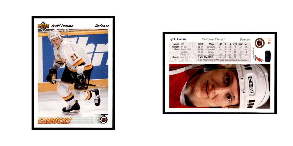 1991 Upper Deck Jyrki Lumme Hockey Cards #114