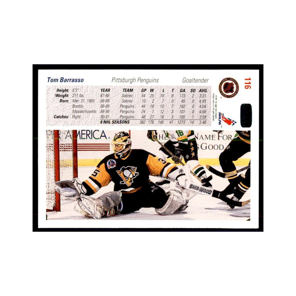 1991 Upper Deck Tom Barrasso Hockey Cards #116
