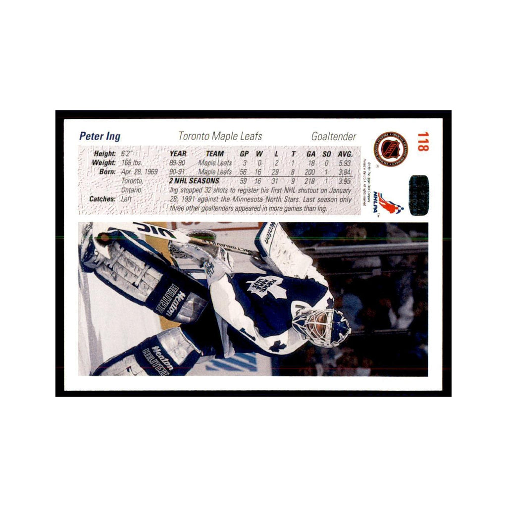 1991 Upper Deck Peter Ing Hockey Cards #118