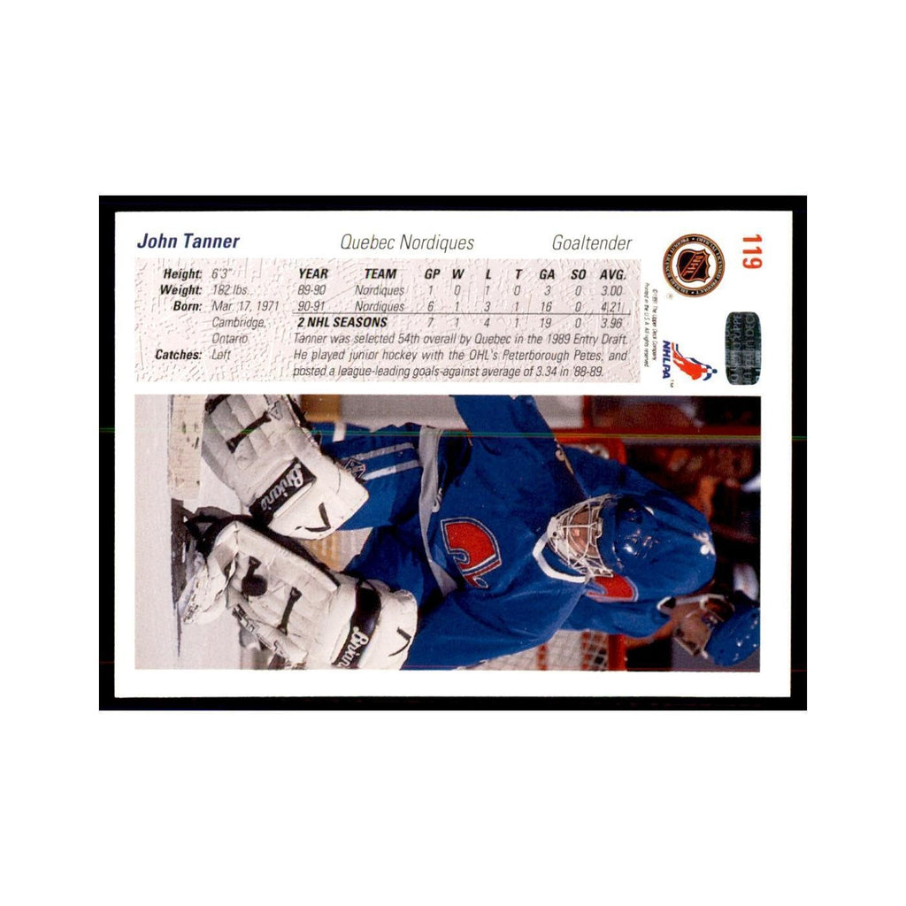 1991 Upper Deck John Tanner Hockey Cards #119