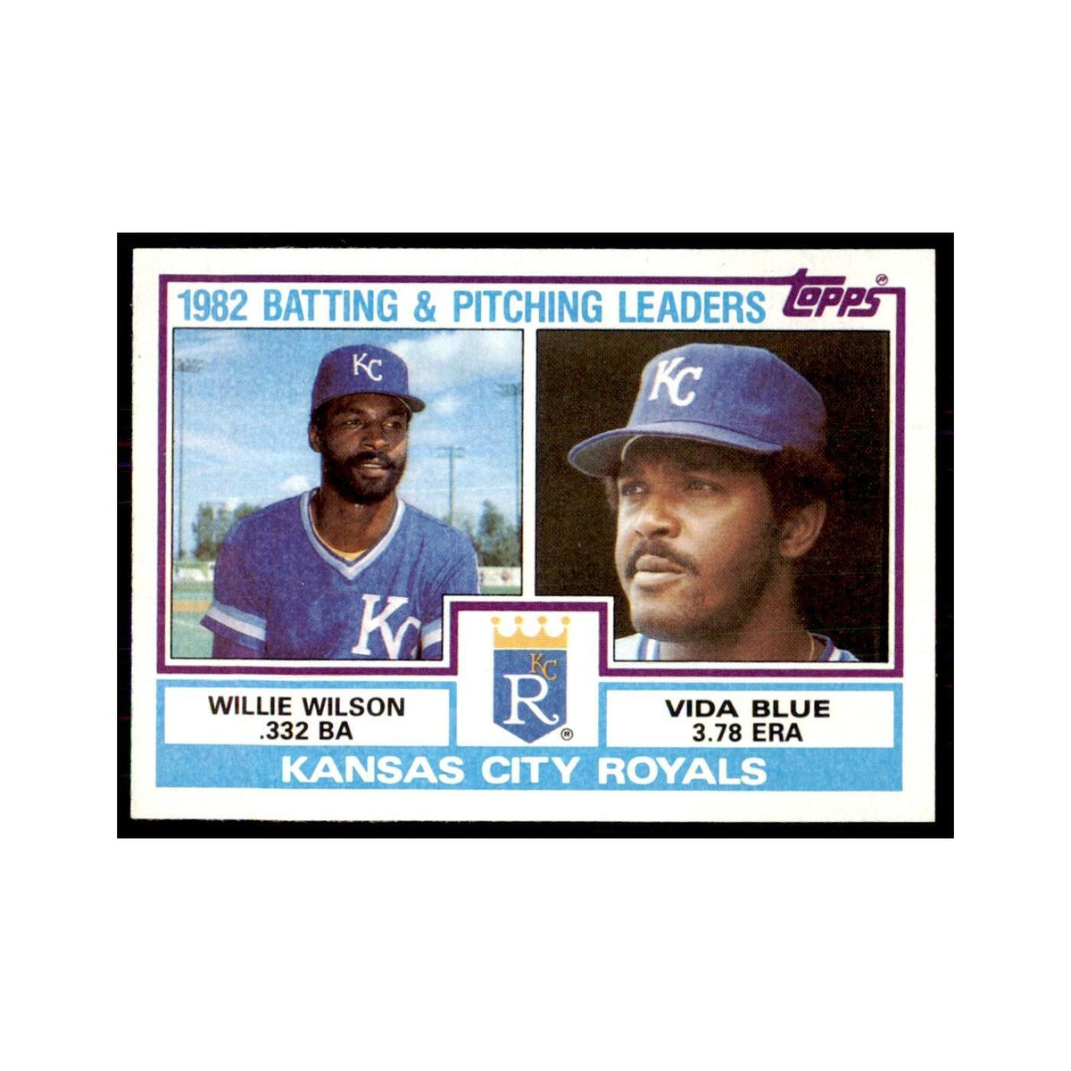 1983 Topps Royals Team Leaders - Willie Wilson/Vida Blue Baseball Cards #471