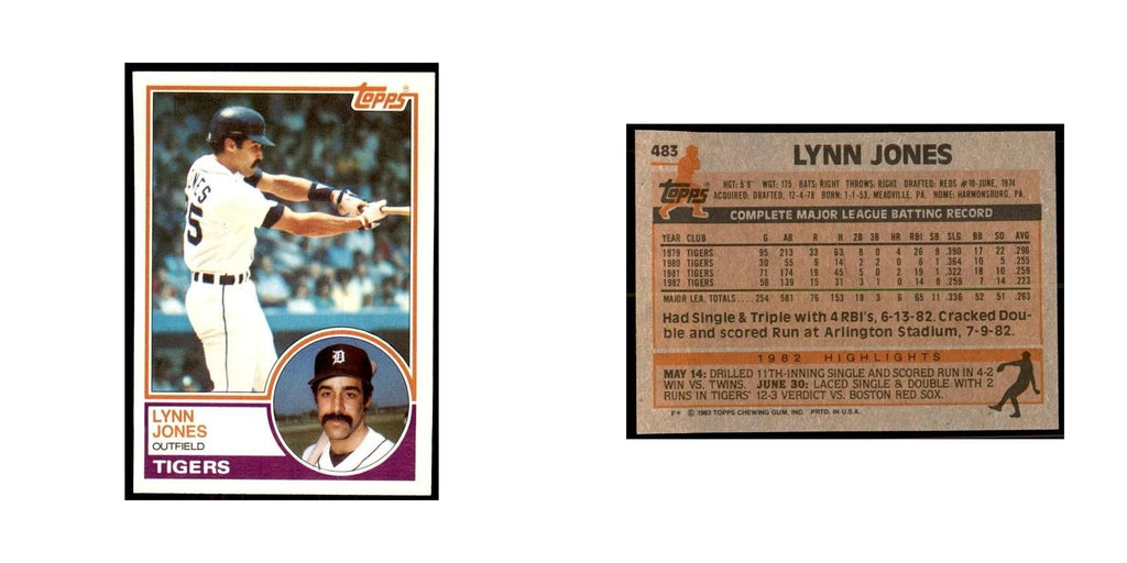 1983 Topps Lynn Jones Baseball Cards #483