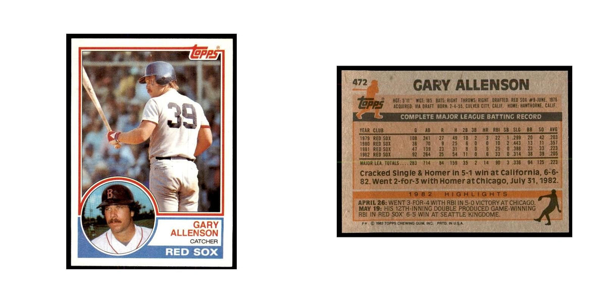 1983 Topps Gary Allenson Baseball Cards #472