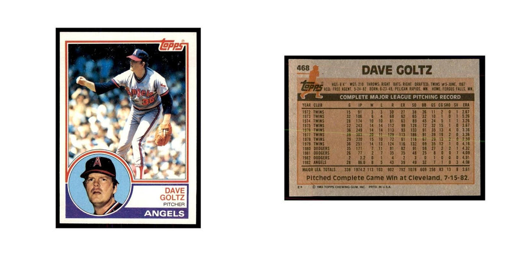 1983 Topps Dave Goltz Baseball Cards #468