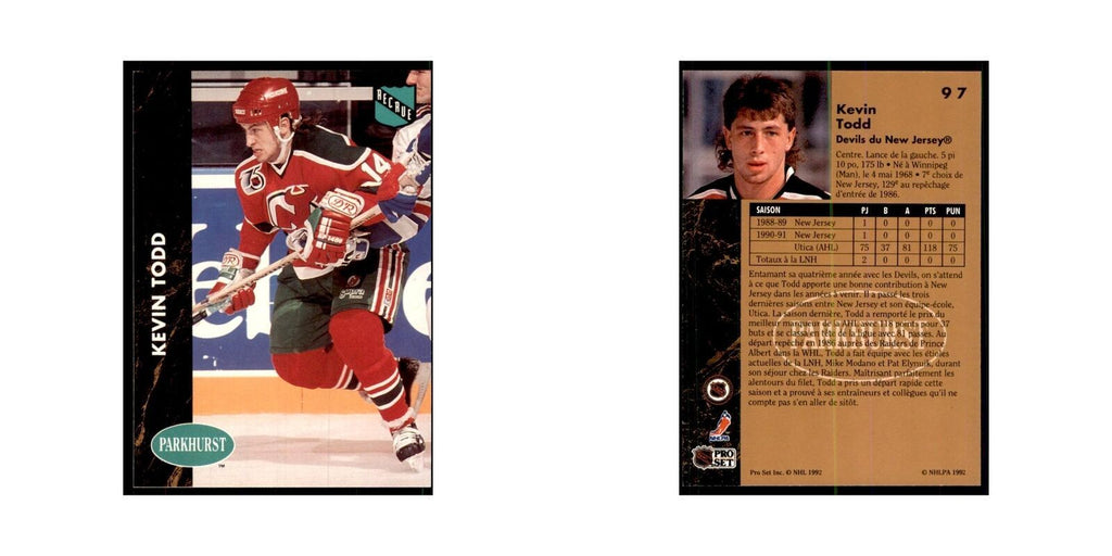 1991 Parkhurst French Kevin Todd Hockey Cards #97