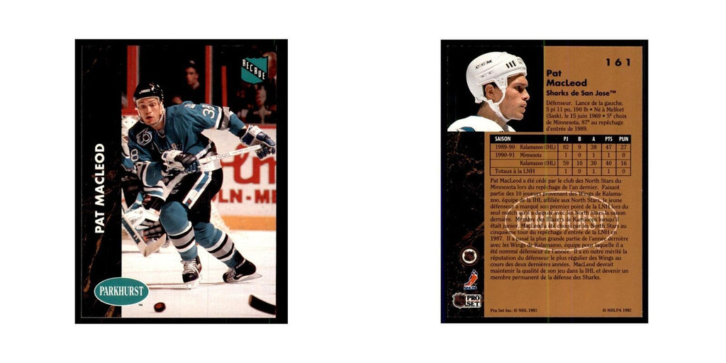 1991 Parkhurst French Pat MacLeod Hockey Cards #161