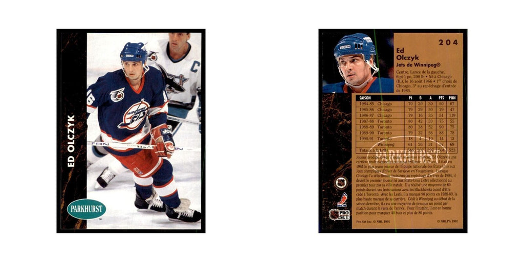 1991 Parkhurst French Ed Olczyk Hockey Cards #204