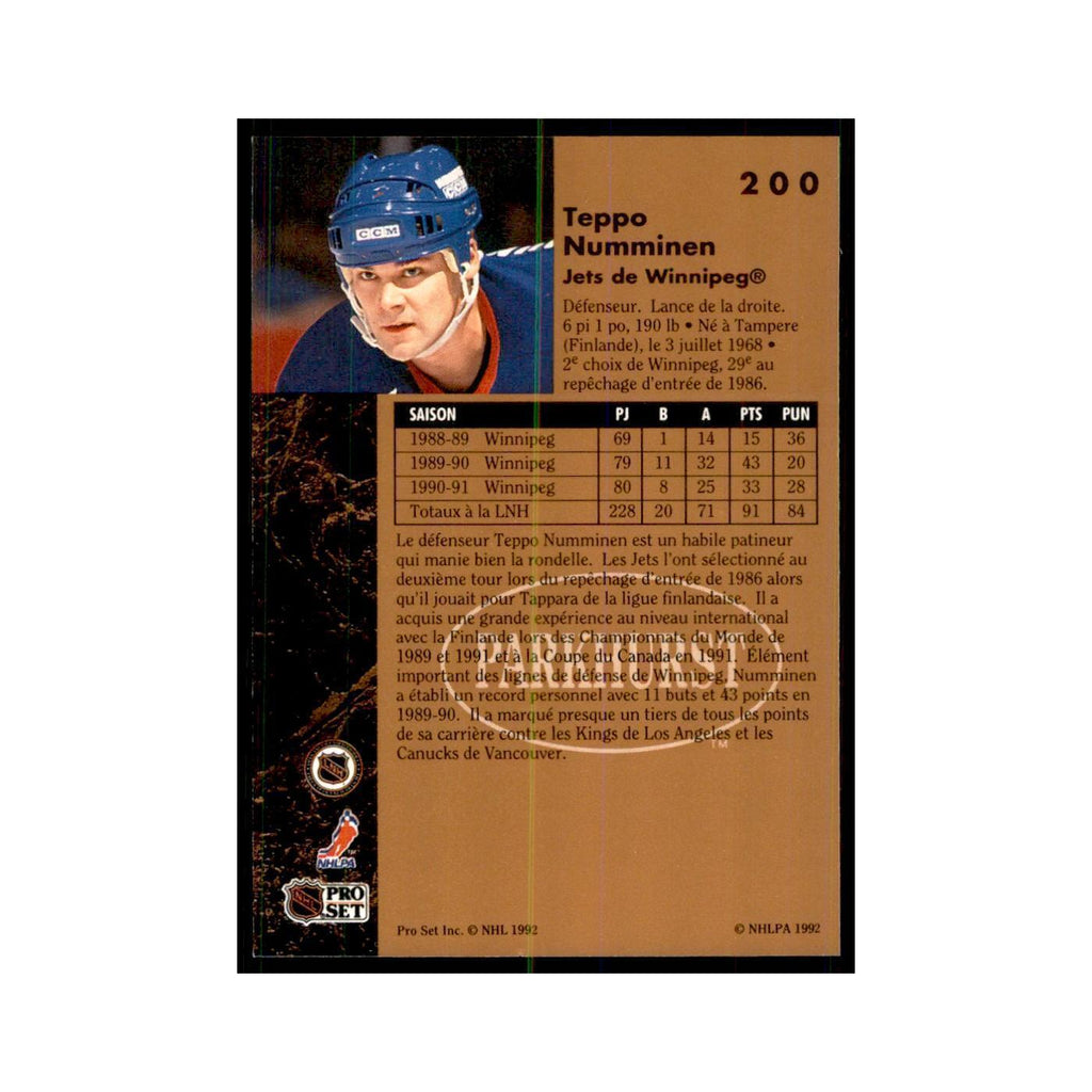 1991 Parkhurst French Teppo Numminen Hockey Cards #200