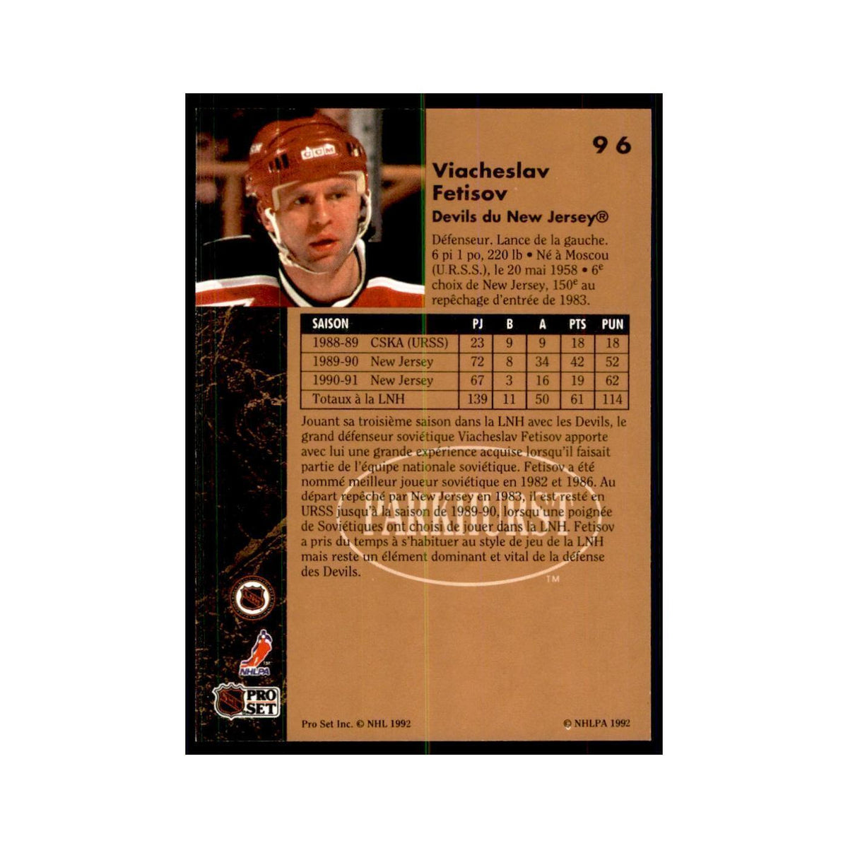 1991 Parkhurst French Viacheslav Fetisov Hockey Cards #96