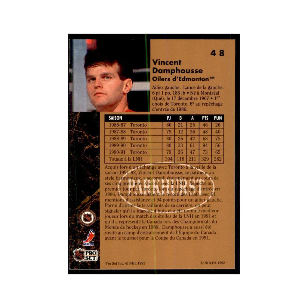 1991 Parkhurst French Vincent Damphousse Hockey Cards #48