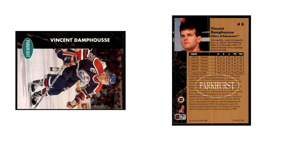 1991 Parkhurst French Vincent Damphousse Hockey Cards #48