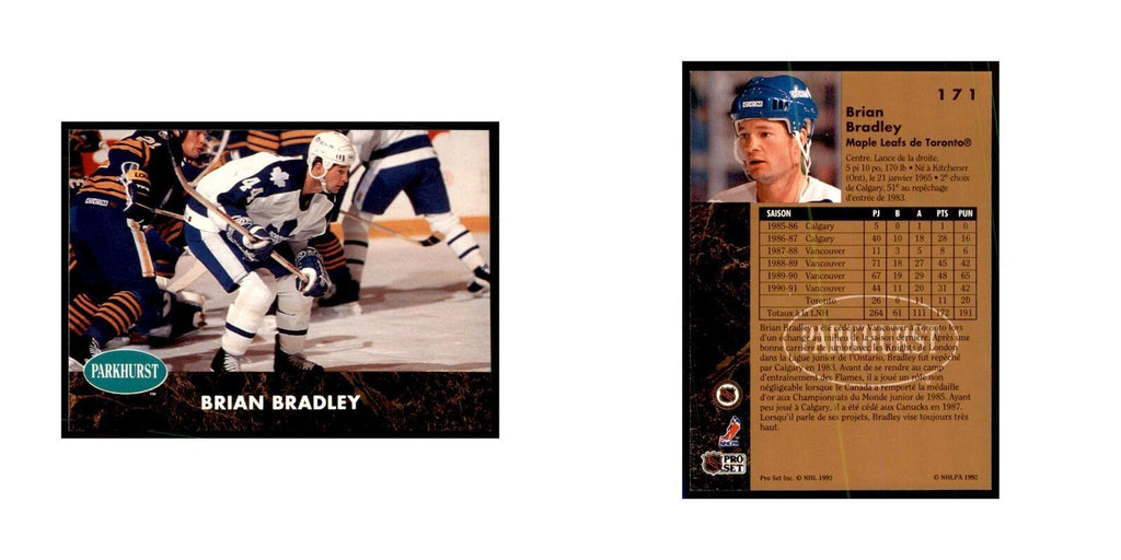 1991 Parkhurst French Brian Bradley Hockey Cards #171