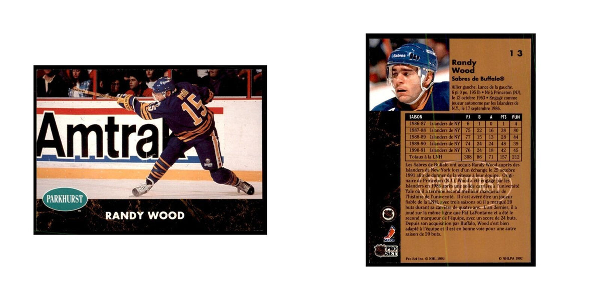 1991 Parkhurst French Randy Wood Hockey Cards #13