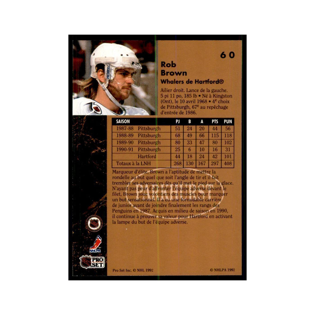 1991 Parkhurst French Rob Brown Hockey Cards #60