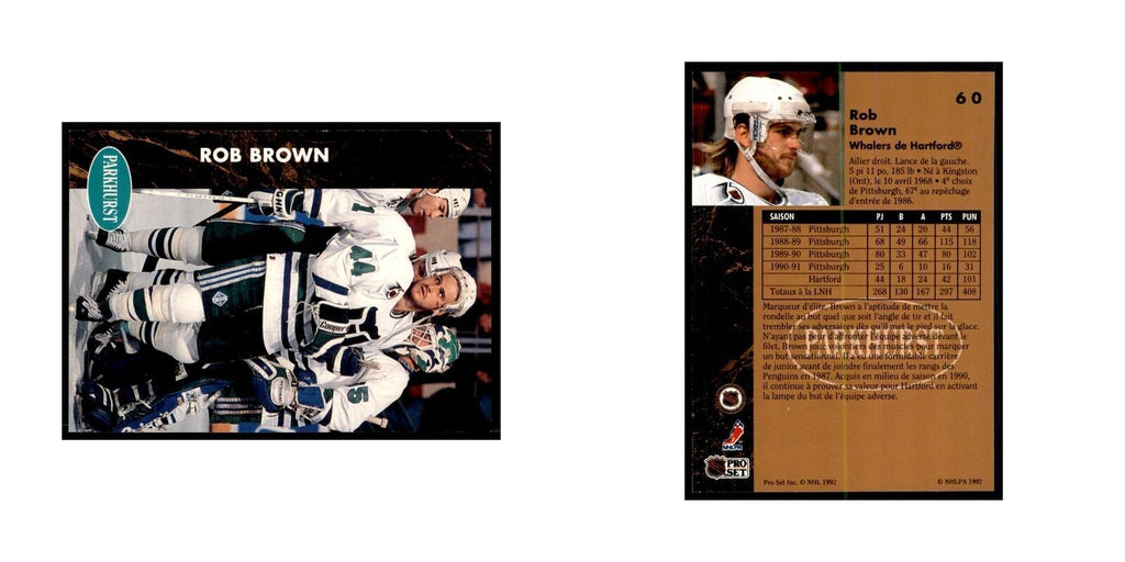 1991 Parkhurst French Rob Brown Hockey Cards #60