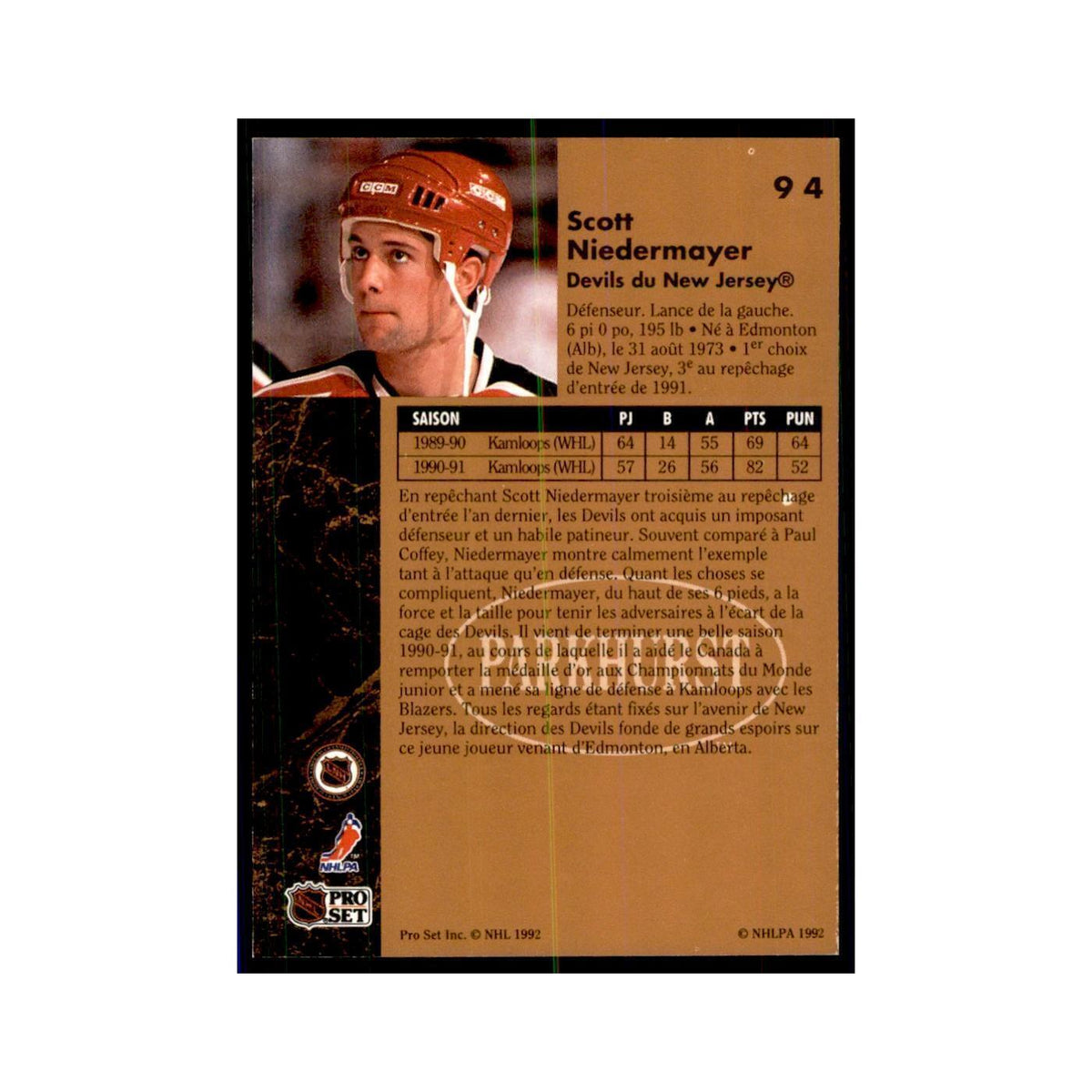 1991 Parkhurst French Scott Niedermayer Hockey Cards #94