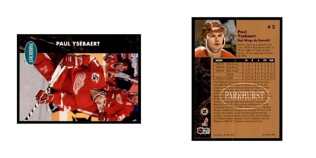 1991 Parkhurst French Paul Ysebaert Hockey Cards #42