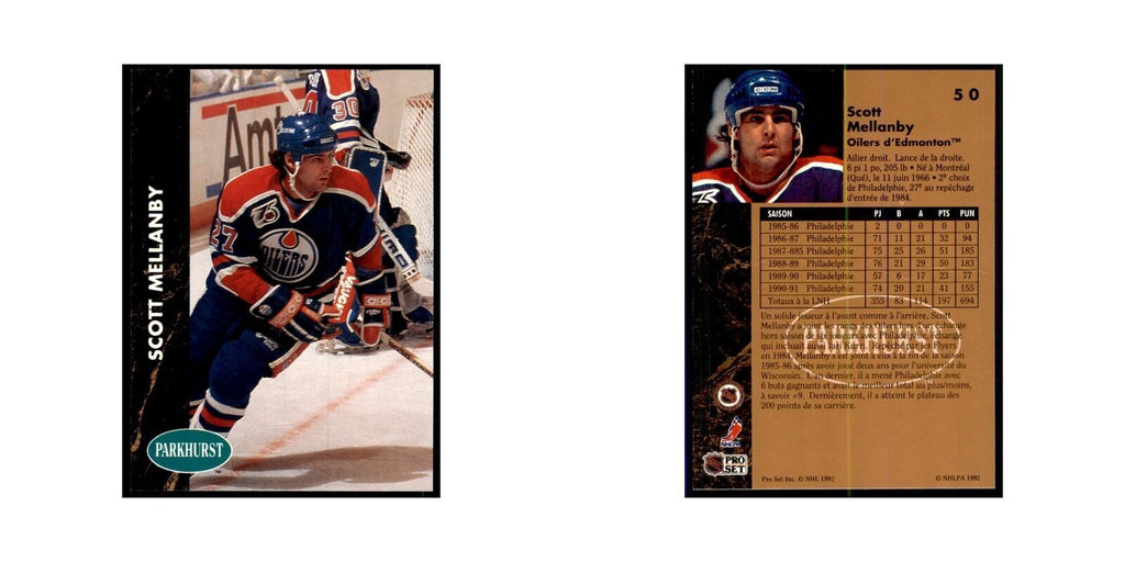 1991 Parkhurst French Scott Mellanby Hockey Cards #50