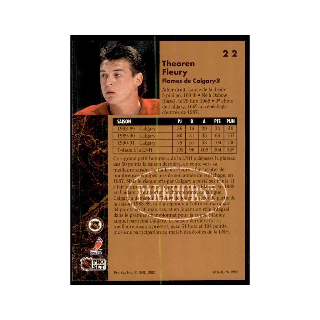 1991 Parkhurst French Theoren Fleury Hockey Cards #22