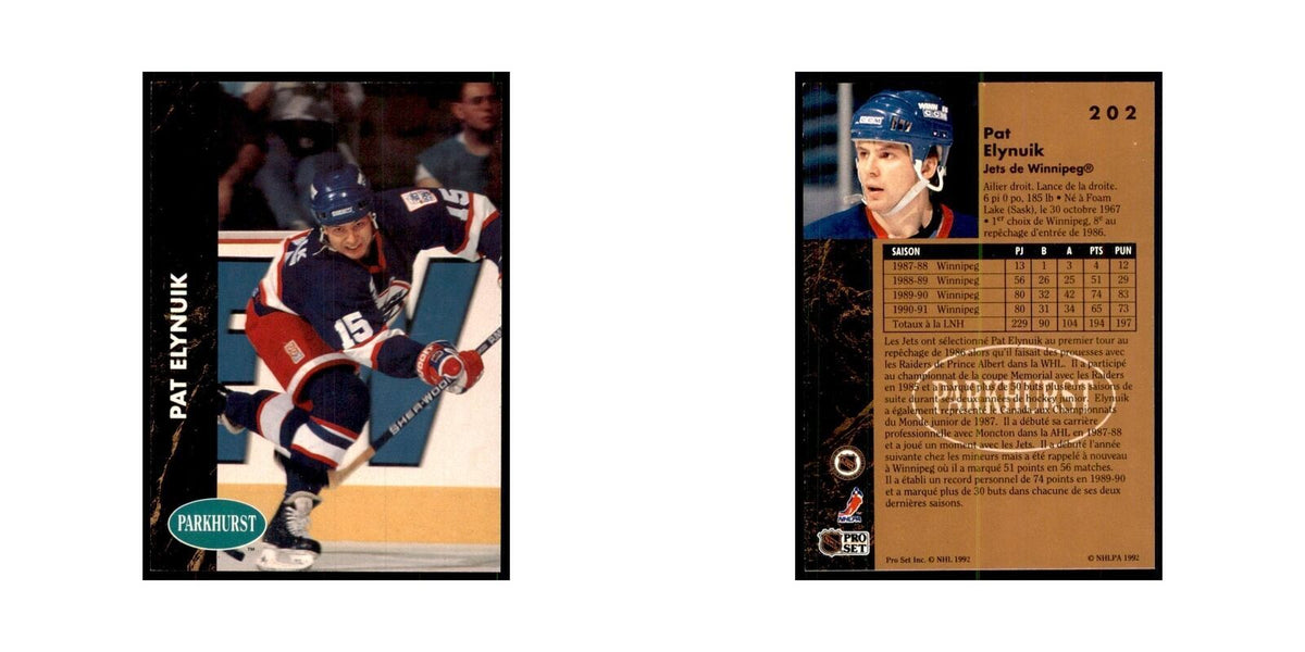 1991 Parkhurst French Pat Elynuik Hockey Cards #202