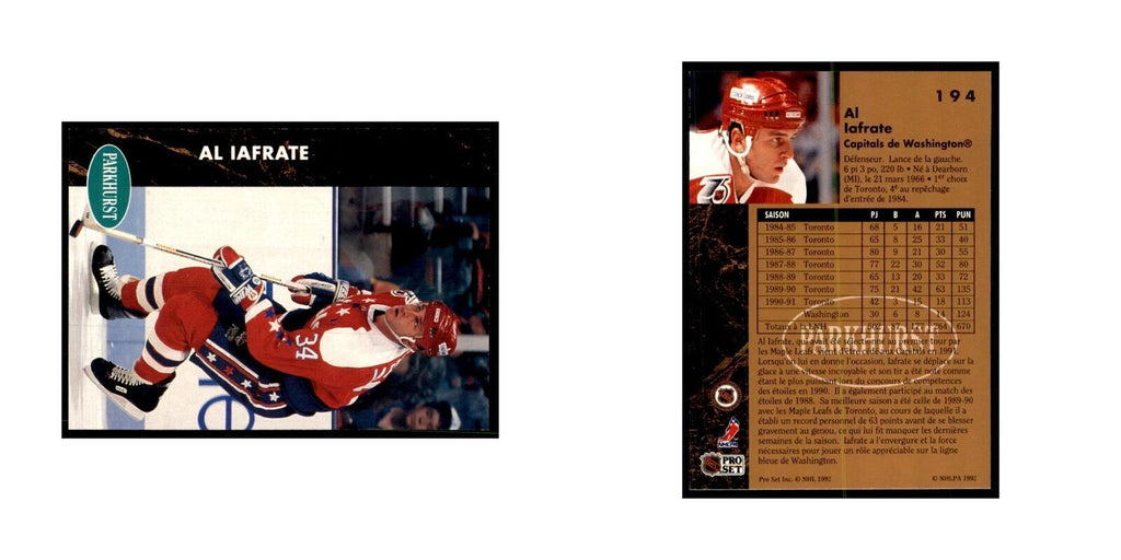 1991 Parkhurst French Al Iafrate Hockey Cards #194