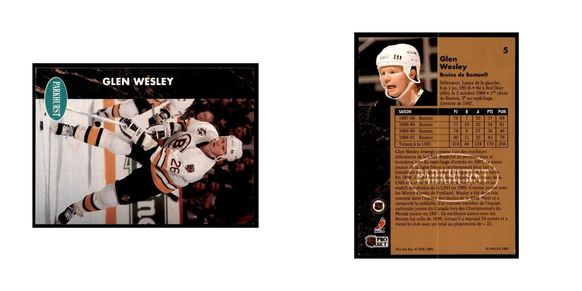1991 Parkhurst French Glen Wesley Hockey Cards #5