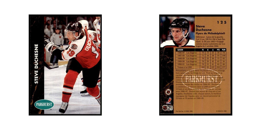 1991 Parkhurst French Steve Duchesne Hockey Cards #125