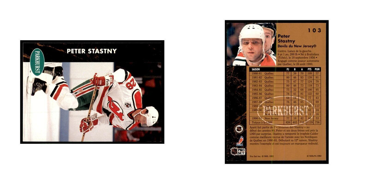 1991 Parkhurst French Peter Stastny Hockey Cards #103