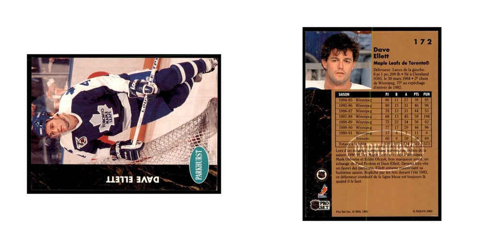 1991 Parkhurst French Dave Ellett Hockey Cards #172