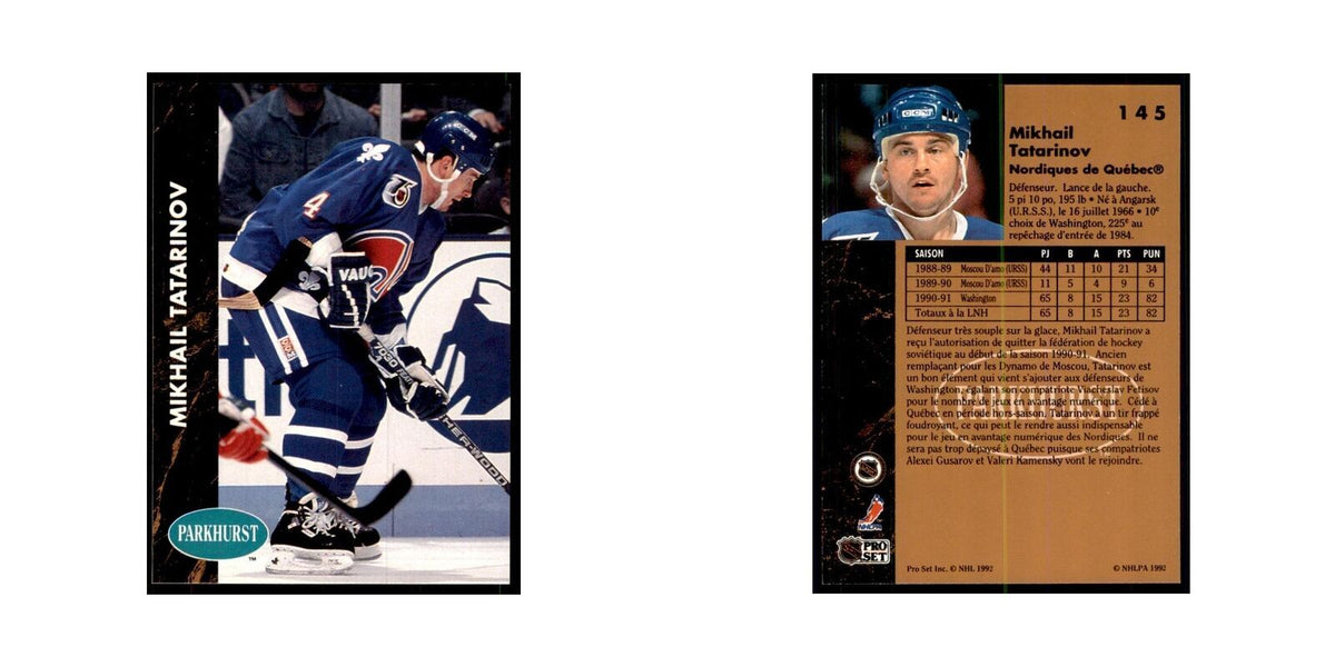 1991 Parkhurst French Mikhail Tatarinov Hockey Cards #145
