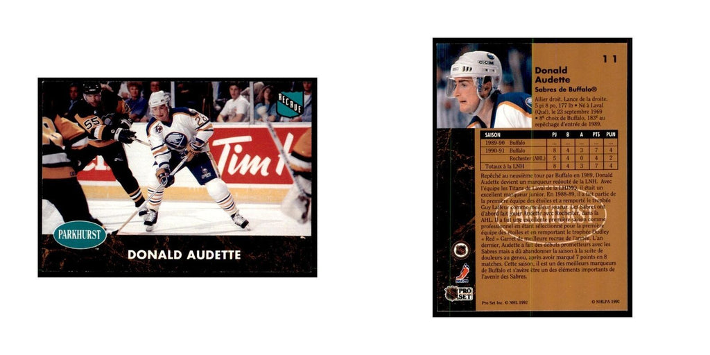 1991 Parkhurst French Donald Audette Hockey Cards #11