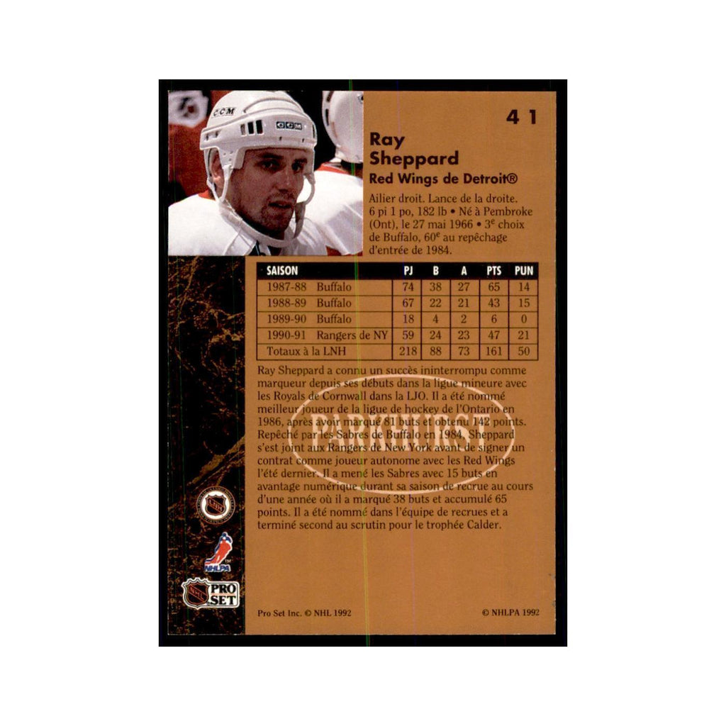 1991 Parkhurst French Ray Sheppard Hockey Cards #41