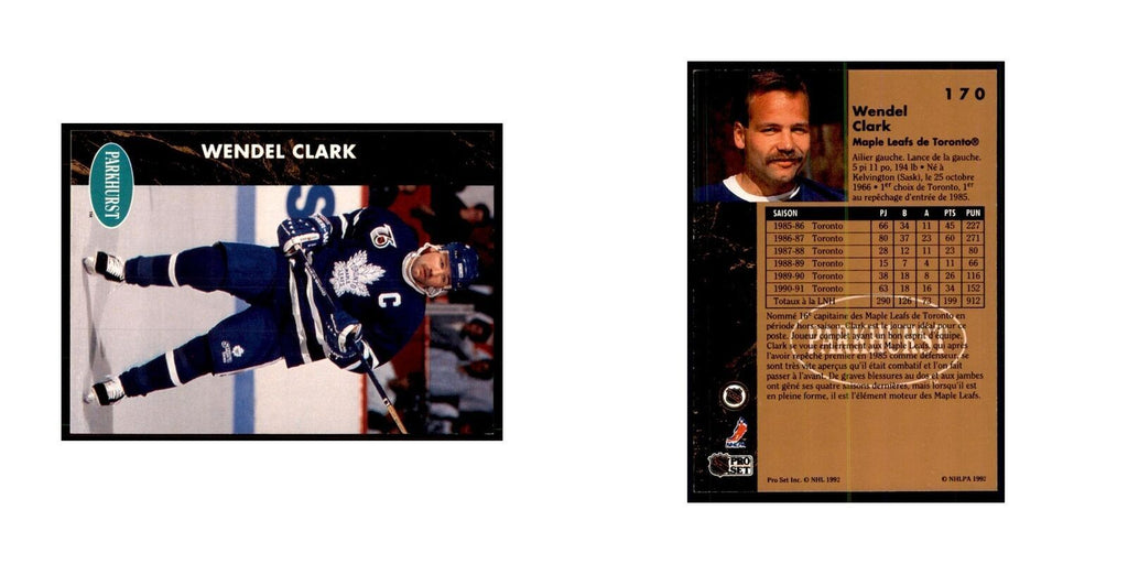 1991 Parkhurst French Wendel Clark Hockey Cards #170