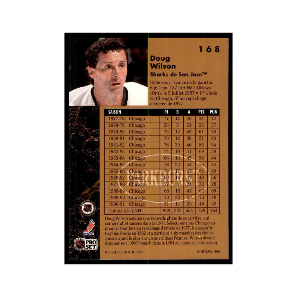 1991 Parkhurst French Doug Wilson Hockey Cards #168