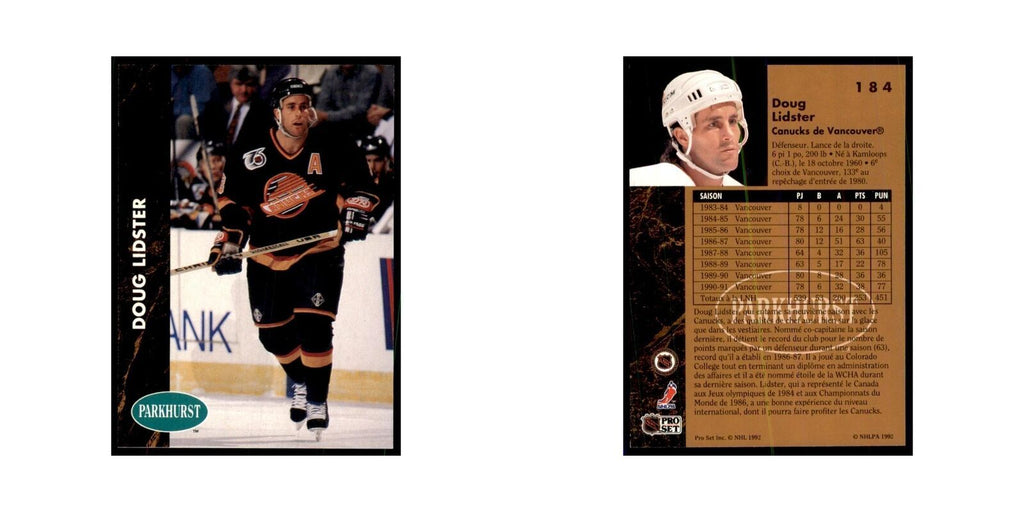 1991 Parkhurst French Doug Lidster Hockey Cards #184