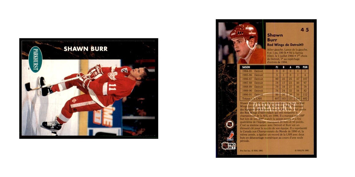 1991 Parkhurst French Shawn Burr Hockey Cards #45