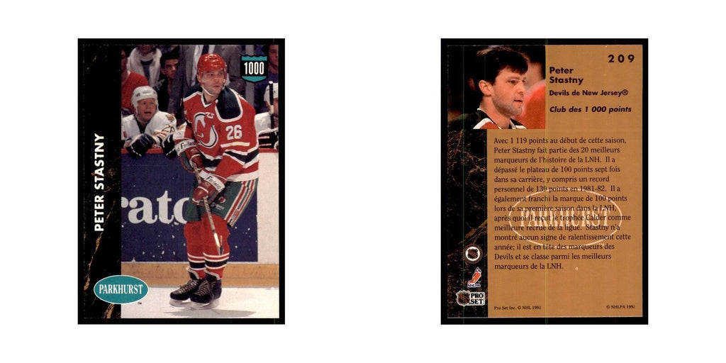 1991 Parkhurst French Peter Stastny Hockey Cards #209