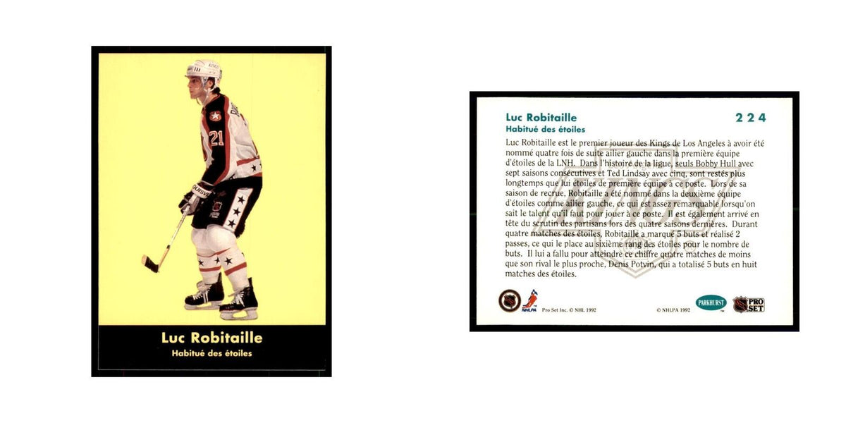 1991 Parkhurst French Luc Robitaille Hockey Cards #224